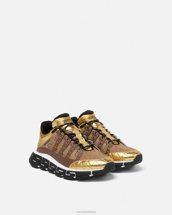 brūns un zelts kurpes Versace 806B1512 vīriešiem trigreca kedas