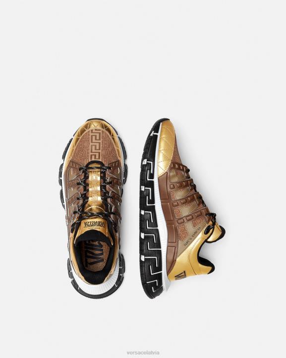 brūns un zelts kurpes Versace 806B1512 vīriešiem trigreca kedas