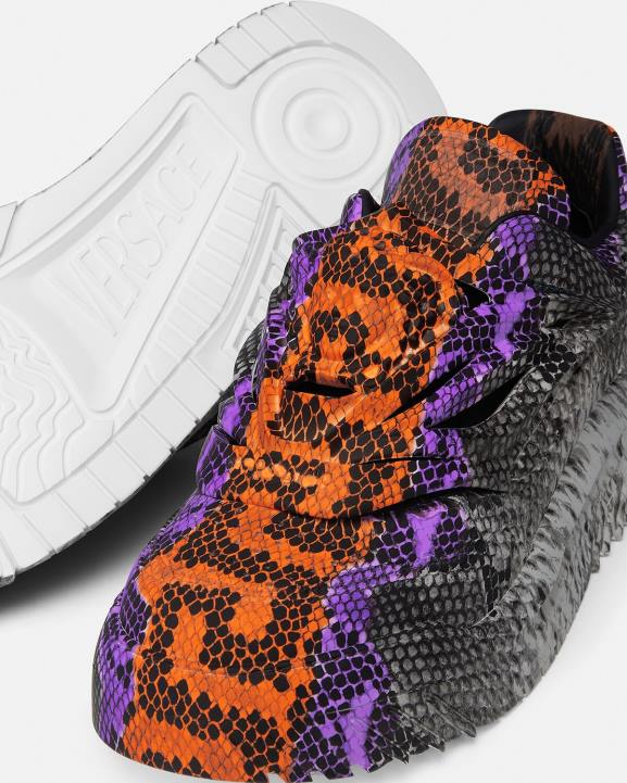 drukāt kurpes Versace 806B1539 vīriešiem python greca print odissea kedas