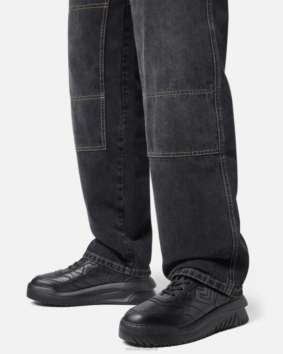 melns kurpes Versace 806B1517 vīriešiem greca odissea kedas