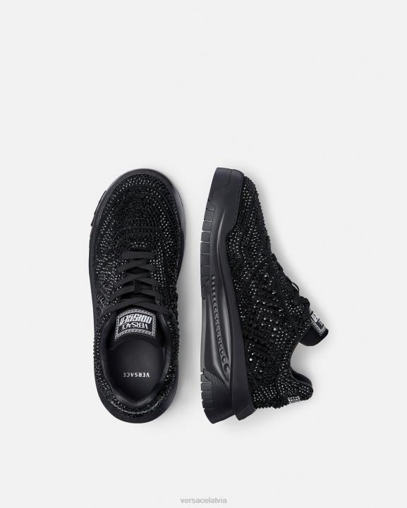 melns kurpes Versace 806B1535 vīriešiem kristāla odissea kedas