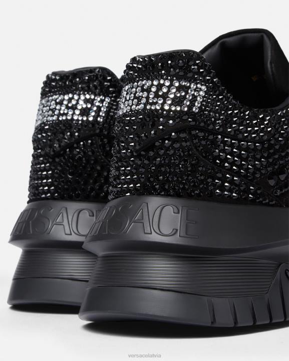 melns kurpes Versace 806B1535 vīriešiem kristāla odissea kedas