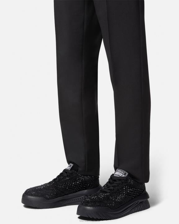 melns kurpes Versace 806B1535 vīriešiem kristāla odissea kedas