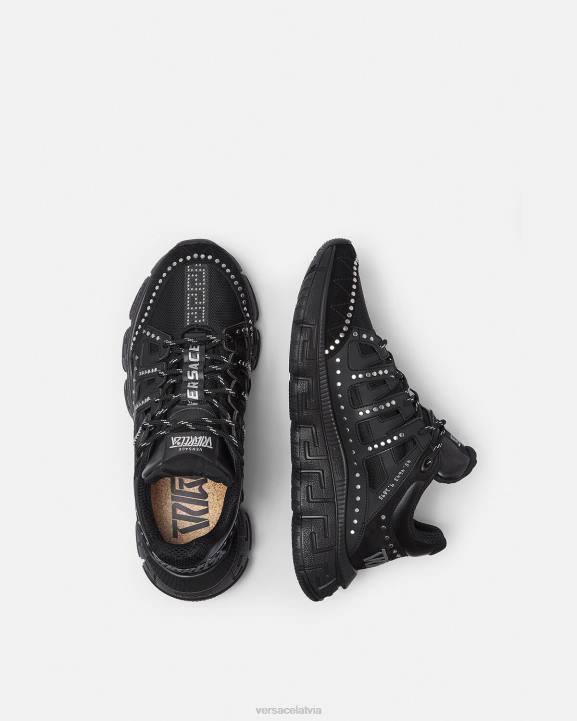 melns kurpes Versace 806B1544 vīriešiem radžotas trigreca kedas