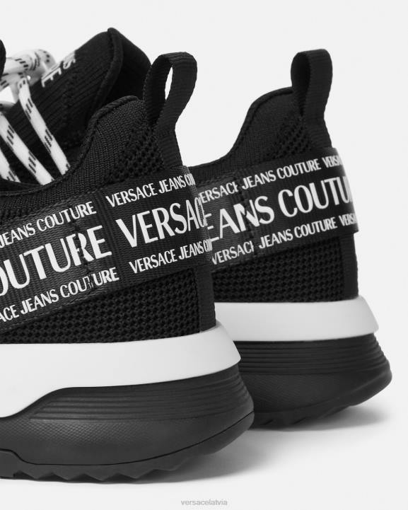 melns kurpes Versace 806B2447 vīriešiem dinamiskas sporta kurpes ar logotipu