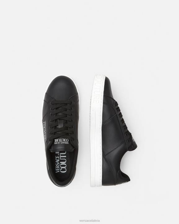 melns kurpes Versace 806B2470 vīriešiem court 88 logo kedas