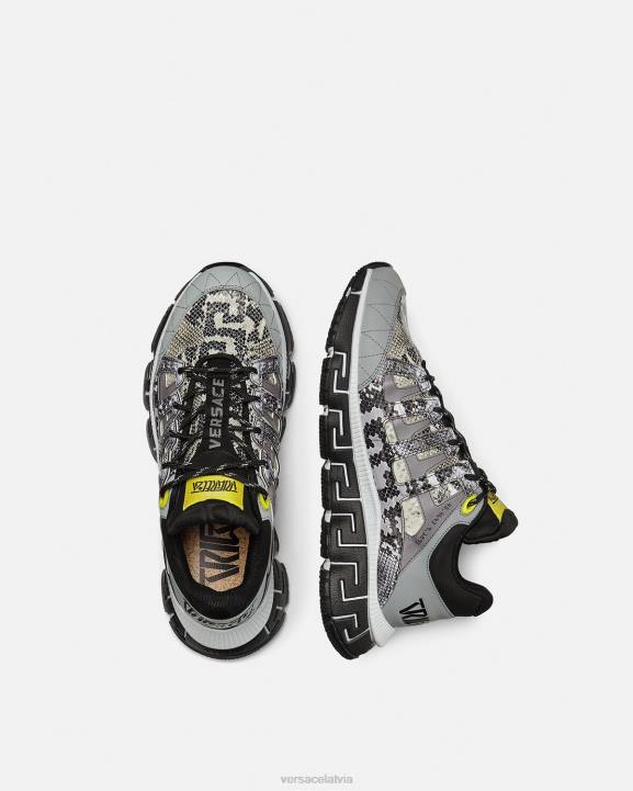 melns un apdrukāts kurpes Versace 806B1543 vīriešiem python print trigreca kedas