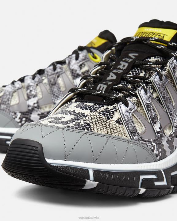 melns un apdrukāts kurpes Versace 806B1543 vīriešiem python print trigreca kedas