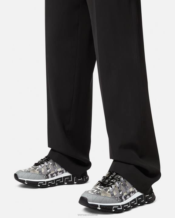 melns un apdrukāts kurpes Versace 806B1543 vīriešiem python print trigreca kedas