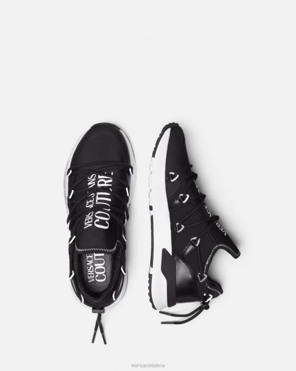 melns un apdrukāts kurpes Versace 806B2445 vīriešiem dinamiskas kedas