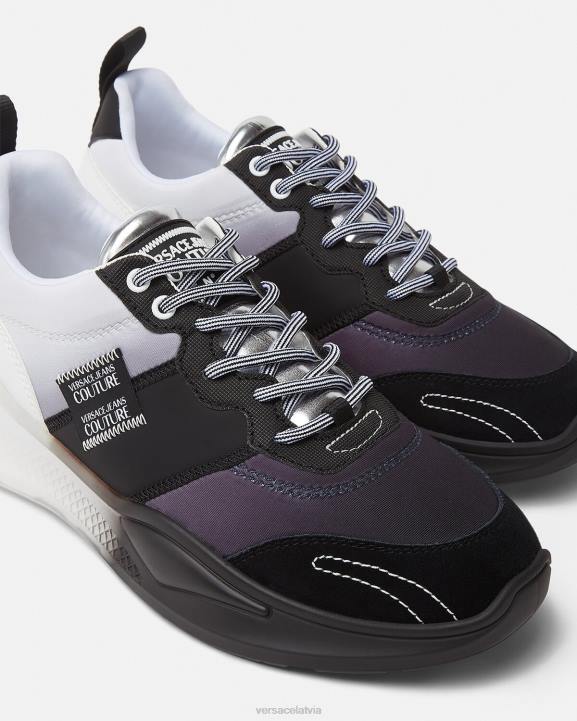 melns un apdrukāts kurpes Versace 806B2455 vīriešiem levion kedas