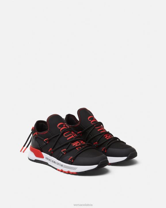 melns un sarkans kurpes Versace 806B2454 vīriešiem dinamiskas kedas