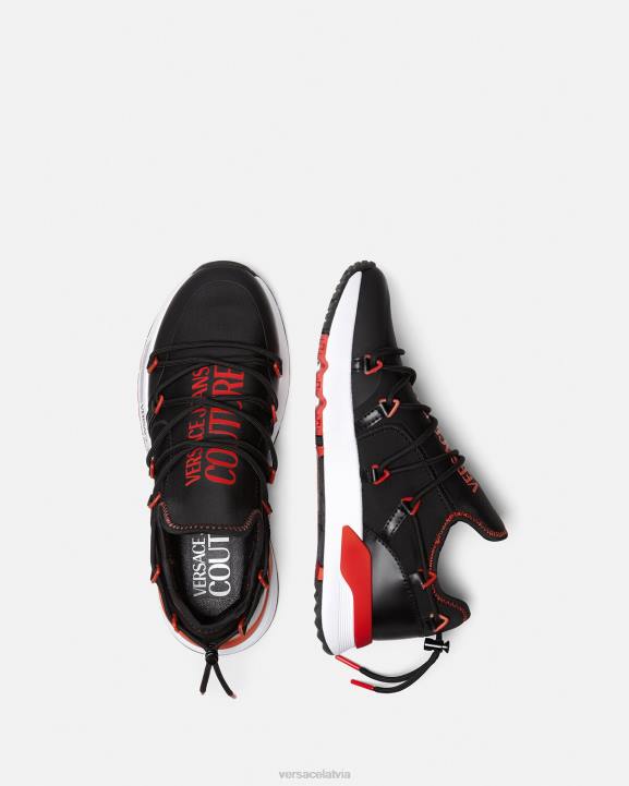 melns un sarkans kurpes Versace 806B2454 vīriešiem dinamiskas kedas