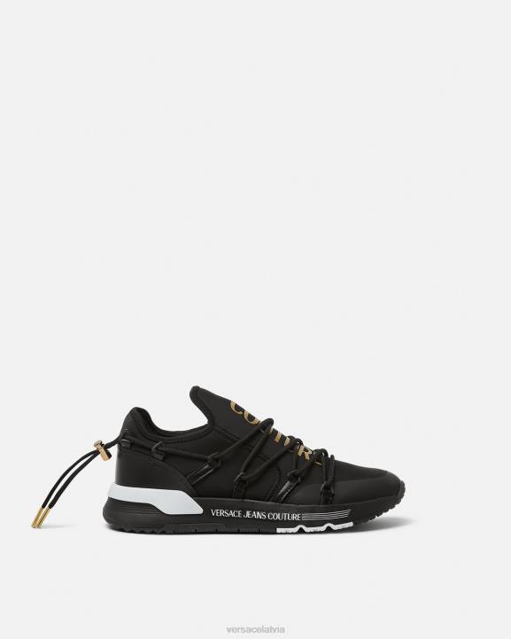 melns & zelts kurpes Versace 806B2446 vīriešiem dinamiskas kedas