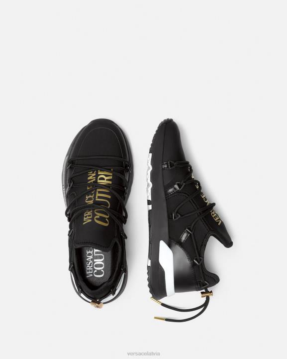 melns & zelts kurpes Versace 806B2446 vīriešiem dinamiskas kedas