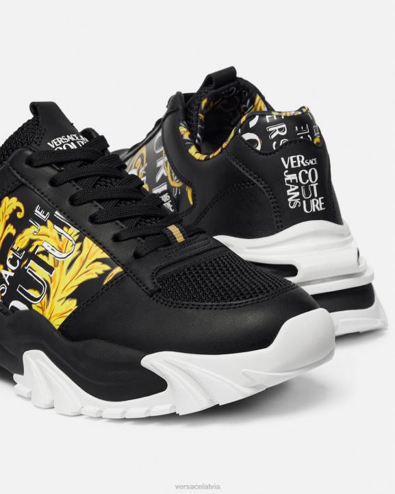 melns & zelts kurpes Versace 806B2466 vīriešiem trail trek logo couture kedas