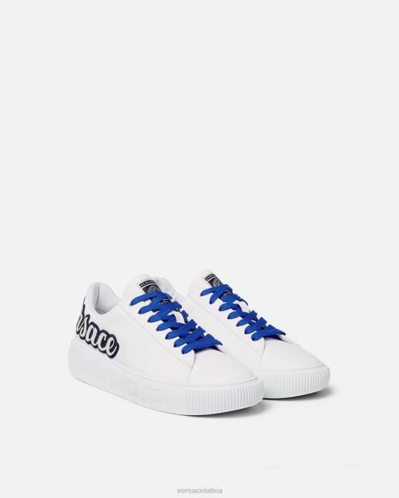 viena krāsa kurpes Versace 806B1557 vīriešiem varsity greca trenažieri