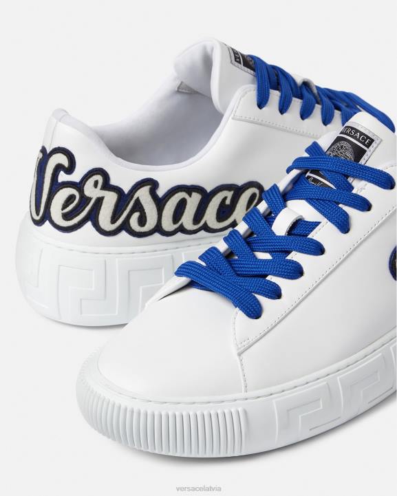 viena krāsa kurpes Versace 806B1557 vīriešiem varsity greca trenažieri