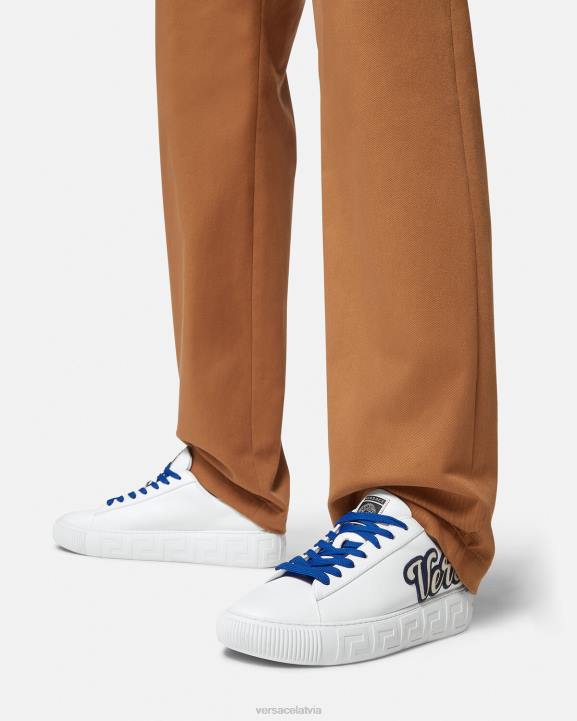 viena krāsa kurpes Versace 806B1557 vīriešiem varsity greca trenažieri