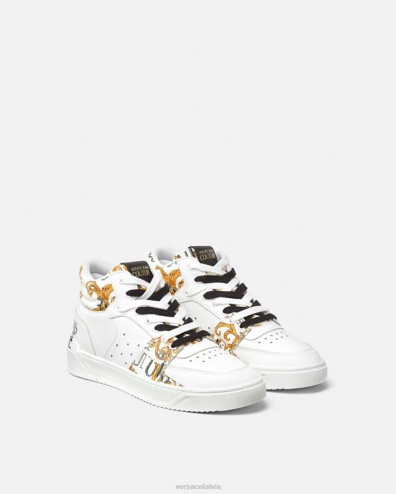 zelts un balts kurpes Versace 806B2463 vīriešiem starlight logo couture kedas
