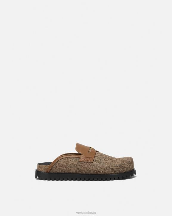 brūns kurpes Versace 806B1565 vīriešiem allover medusa mūļi