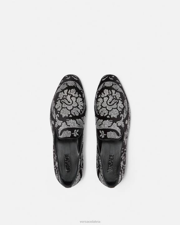 melns kurpes Versace 806B1571 vīriešiem radžotas baroka silueta čības