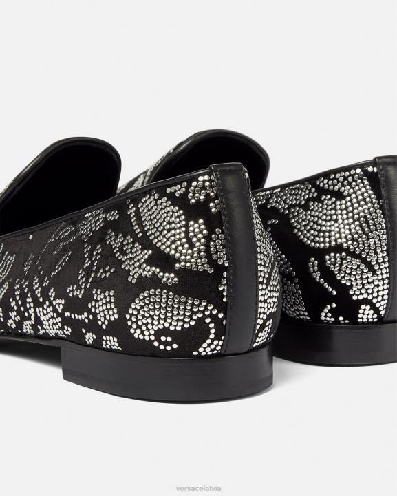 melns kurpes Versace 806B1571 vīriešiem radžotas baroka silueta čības