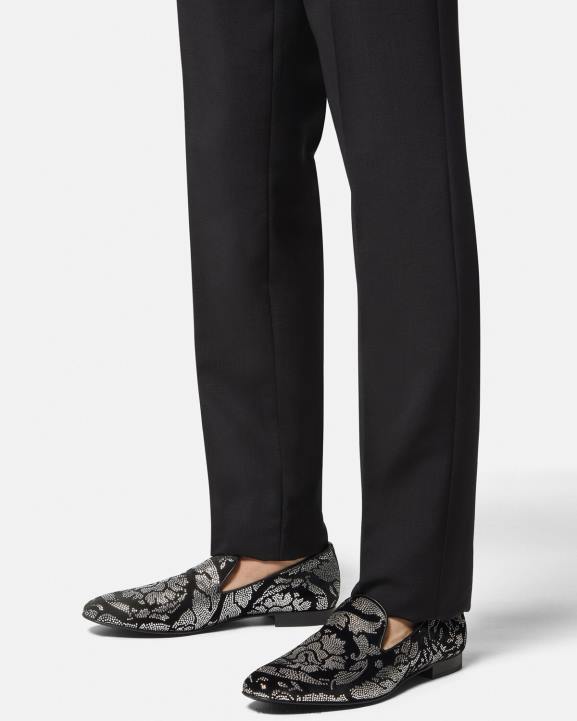 melns kurpes Versace 806B1571 vīriešiem radžotas baroka silueta čības