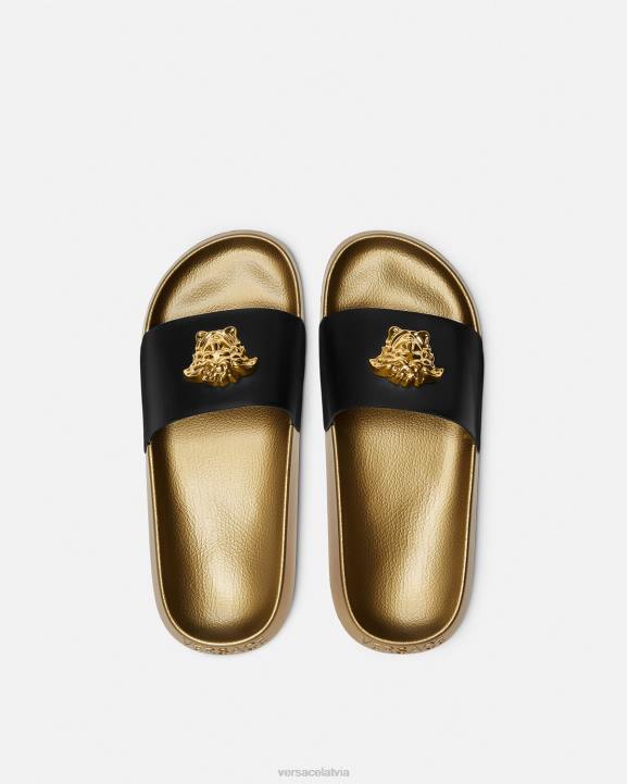 melns kurpes Versace 806B1587 vīriešiem la medusa slaidi