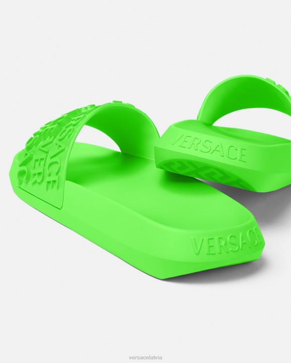 zaļš kurpes Versace 806B1597 vīriešiem allover slīdņus