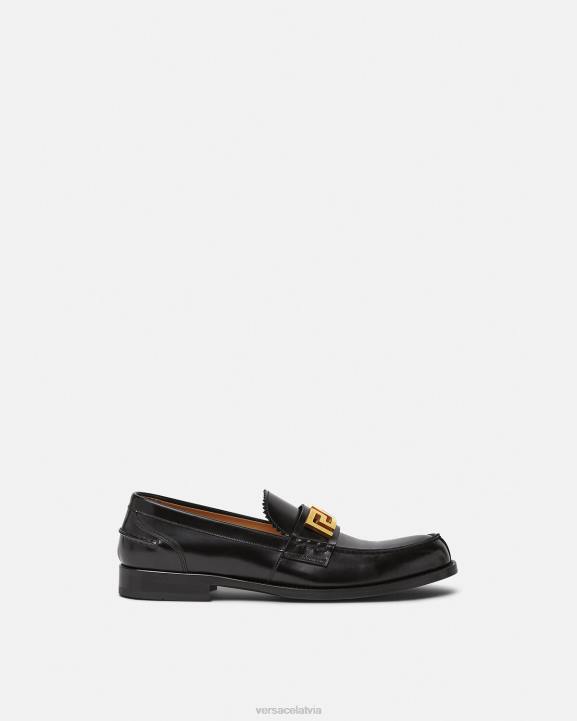 melns kurpes Versace 806B1567 vīriešiem greca loafers