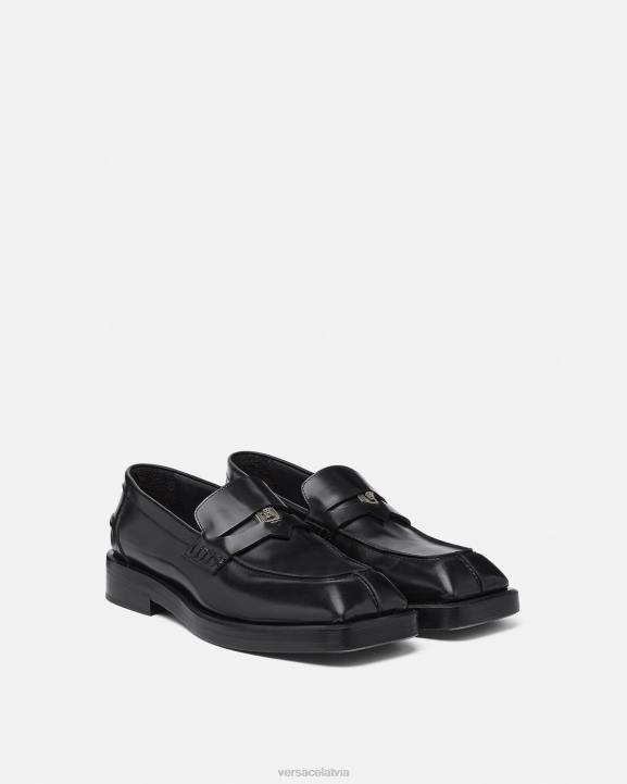melns kurpes Versace 806B1577 vīriešiem kvadrātveida loafers