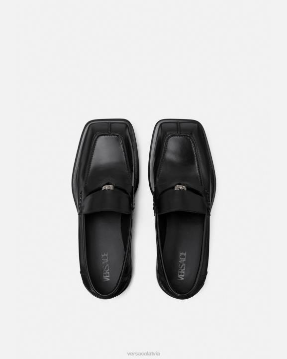 melns kurpes Versace 806B1577 vīriešiem kvadrātveida loafers