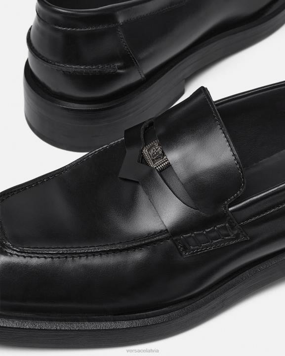 melns kurpes Versace 806B1577 vīriešiem kvadrātveida loafers