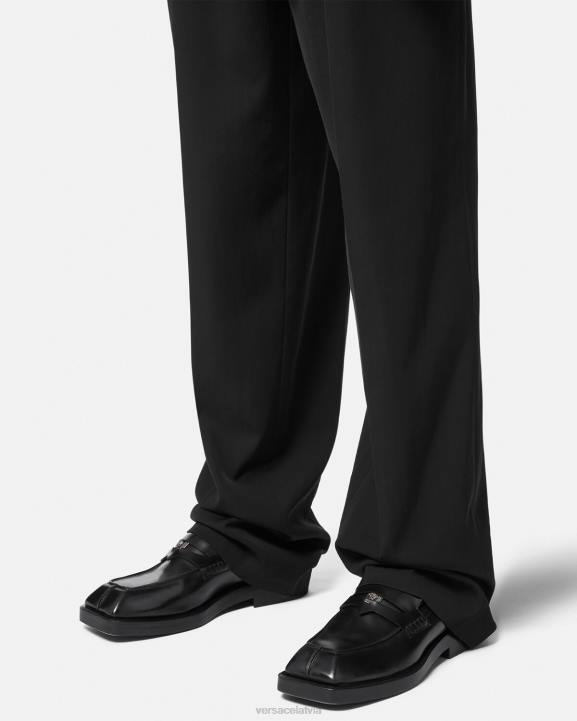 melns kurpes Versace 806B1577 vīriešiem kvadrātveida loafers