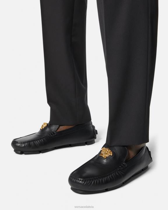 melns kurpes Versace 806B1602 vīriešiem la medusa vadītāja apavi