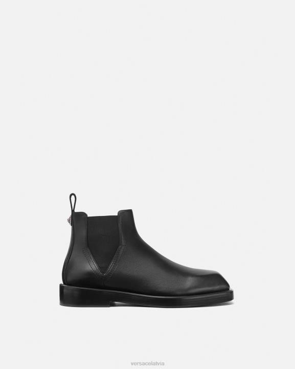 melns kurpes Versace 806B1580 vīriešiem kvadrātveida chelsea zābaki