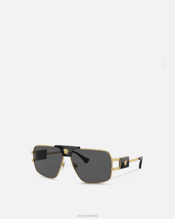 melns Piederumi Versace 806B1672 vīriešiem īpaša projekta aviator saulesbrilles