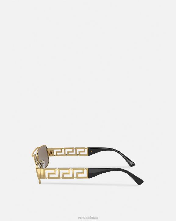 melns & zelts Piederumi Versace 806B1676 vīriešiem greca saulesbrilles