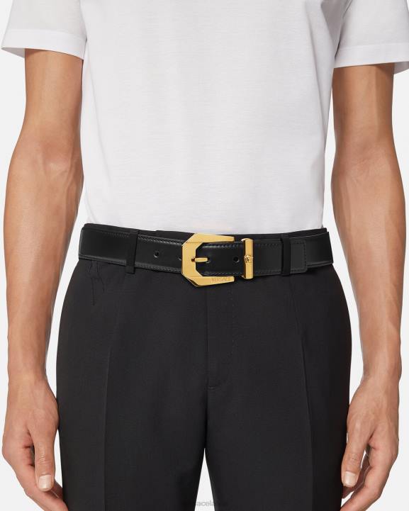 melns Piederumi Versace 806B1616 vīriešiem medusa ādas josta