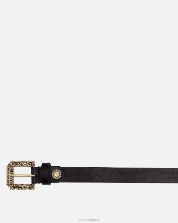 melns Piederumi Versace 806B2482 vīriešiem baroka plāna atomu josta