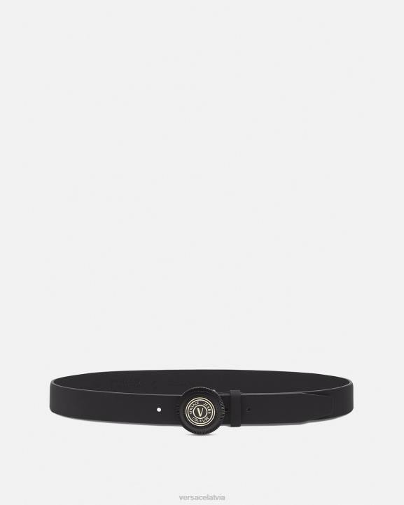 melns Piederumi Versace 806B2484 vīriešiem v-emblēmas josta