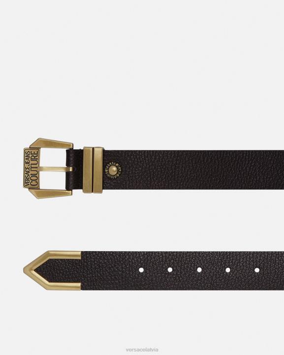 melns & zelts Piederumi Versace 806B2500 vīriešiem logo josta