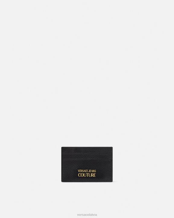 melns Piederumi Versace 806B2475 vīriešiem logo kartes turētājs