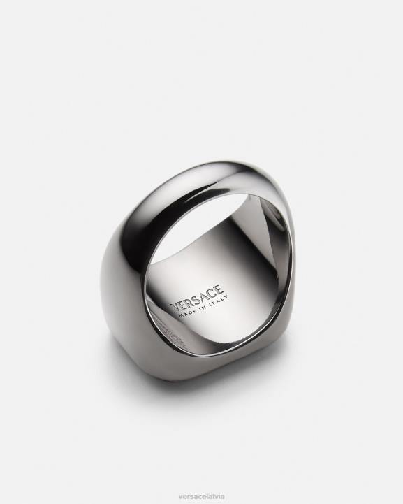 metālisks un sarkans Piederumi Versace 806B1698 vīriešiem augstskolas logotipa gredzens