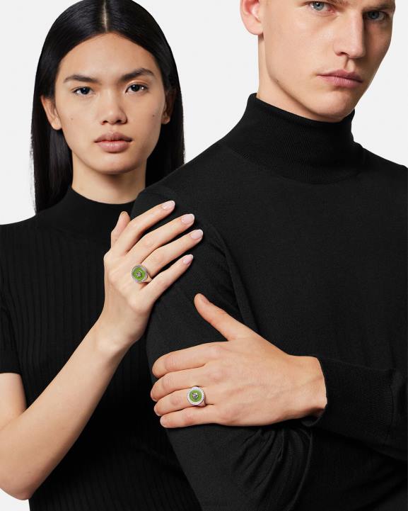 zaļš Piederumi Versace 806B1684 vīriešiem emaljas medūzas gredzens