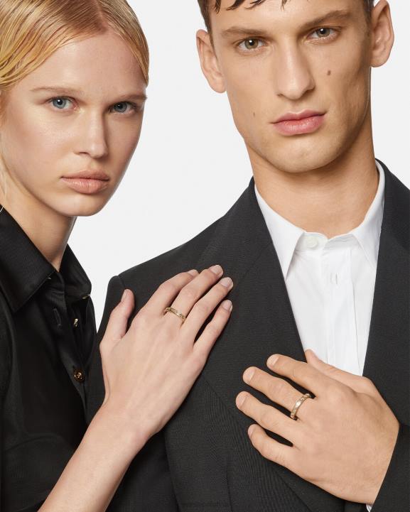 zelts Piederumi Versace 806B1687 vīriešiem iegravēts grieķu atslēgu piekariņš