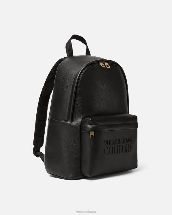 melns Piederumi Versace 806B2472 vīriešiem mugursoma ar logotipu