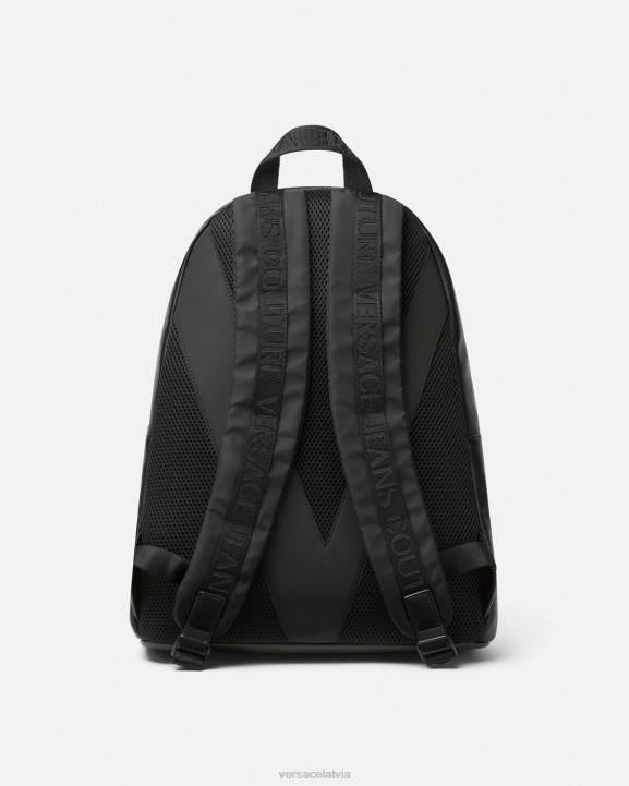 melns Piederumi Versace 806B2472 vīriešiem mugursoma ar logotipu