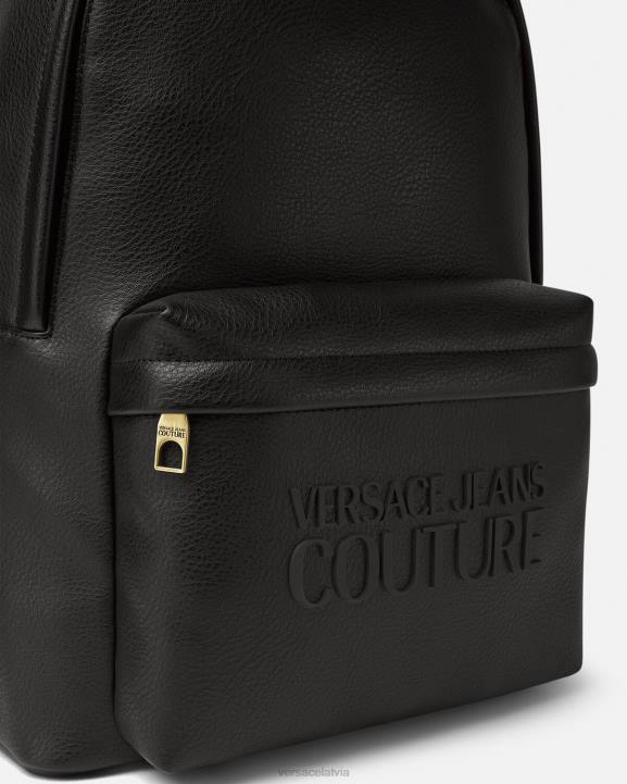 melns Piederumi Versace 806B2472 vīriešiem mugursoma ar logotipu